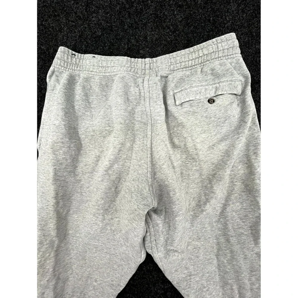 Nike Athletic Sweatpants Mens Large Gray Fleece Swoosh Elastic Waist Tapered Leg